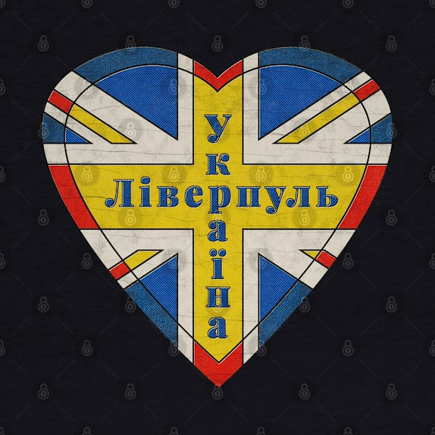 Vintage Liverpool Ukraine Heart by Giddy Grafix
